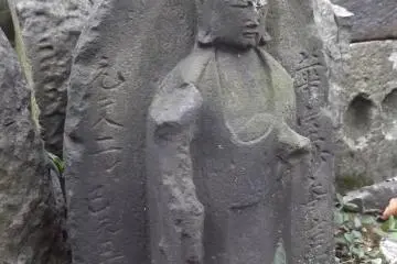 One of many ancient statues