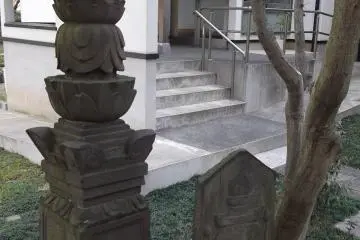 In the temple grounds