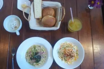 Bacon/Spinach pasta set lunch