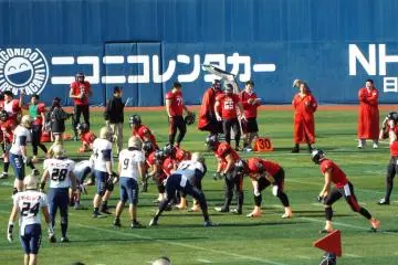 American football playoffs at Yokohama Stadium