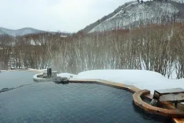 Guests staying overnight can enjoy this amazing open air bath.