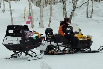 Another way to take a tour of the resort is in this two-person 'snow coach'.