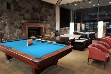 Guests enjoy sitting in front of the fireplace, playing pool, and/or spending quality time with family & friends in the spacious lobby.