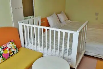 The special 'infant rooms' come equipped with everything a mom and dad might need to care for their baby.