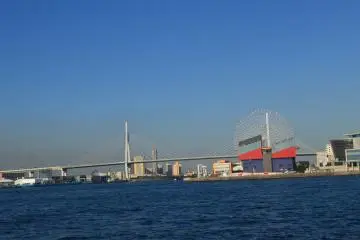 The view of Tempozan Ferris Wheel and Kaiyukan (Osaka Aquarium)