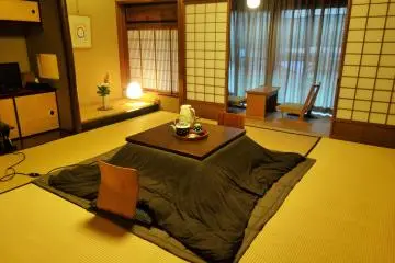 A spacious, comfortable room at the Nakashimaya Ryokan in central Gujo Hachiman