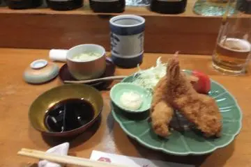 Deep fried lobster at Misora Restaurant, Toba