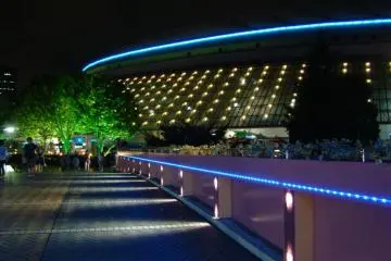 Bridge walkway at night