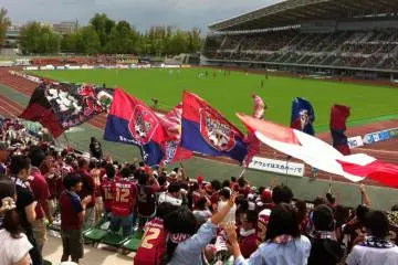 Gooooooal, flags waving, singing and shouting!