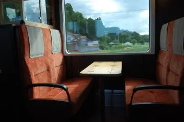 Retro style seating and a great view