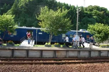 Getting off the train for a short while at one of the old stations