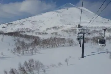 Le sommet du télésiège du village de Niseko