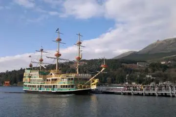 The ship for sightseeing cruise berthed ready to carry the passengers