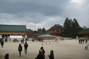 Spacious courtyards in the shrine