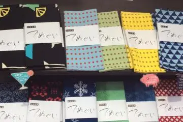 Printed cloth, good for wrapping presents or making a paper tissue box look classy