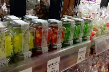Colorful jarred hard candy from a simpler bygone age