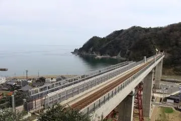 Sky Station at Amarube Station offers coastal views