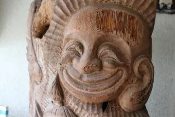 Wooden artwork in Kurayoshi town