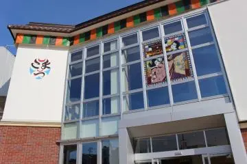 Outside the gallery