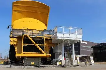The world's largest dump truck, manufactured by Komatsu