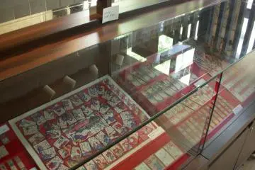 Antique karuta on display in the 2nd floor museum
