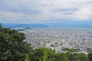Downtown Tottori from the summit of Kumatsuyama
