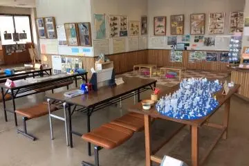 Interior of bird watching center
