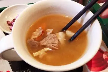 Butajiru, a miso soup with pork