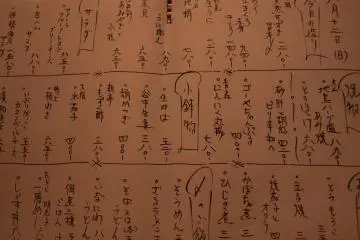 The menu: a test in kanji
