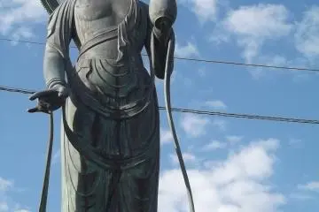 The main statue, of the Kannon, the Buddhist Goddess of Mercy