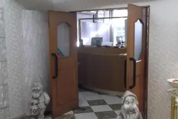 The cafe is heavily guarded