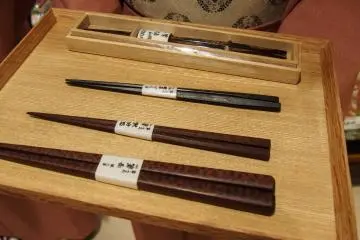 Hand-crafted chopsticks, the large ones at the front are used by sumo wrestlers.
