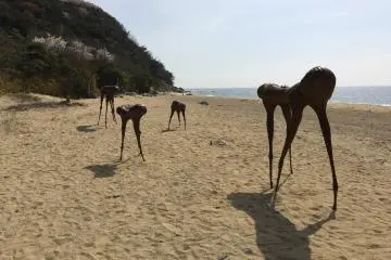 #90 Boy and Monster. Head down to the beach to see the rest of the monsters. Are they coming or going?