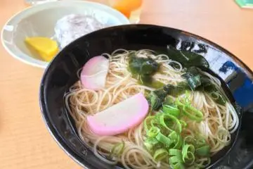 I had a simple lunch that included Shodoshima's famous somen noodles and an onigiri 