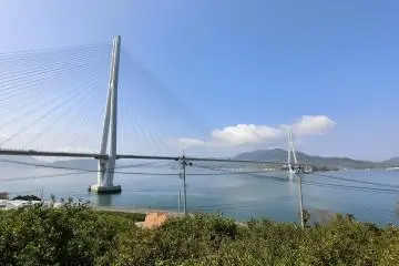 Connecting Ikuchijima to Omishima is the 1.48km long Tatara Bridge.