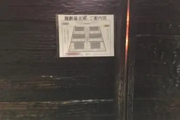 The large wall that you face immediately on entering. This diagram shows the layout and directs you where to go 