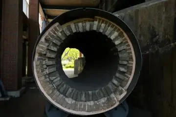 Machine parts are left scattered around the grounds that you can take a closer look at