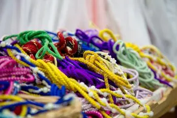 A pile of cords used in kimono dressing
