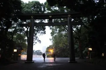It was dusk and time to go. A visit to the shrine was a good respite from the middling crowds in Harajuku. 
