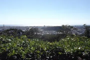 Looking south over the city to the ocean