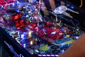 Beautiful graphics and lights of pinball machines.
