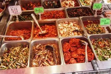 Nombreuses variétés de kimchi