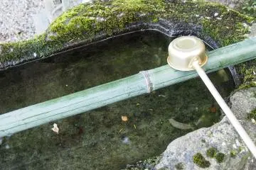 Water house to wash your hands when entering.