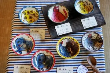 Cute and colourful pottery for the children's day exhibition