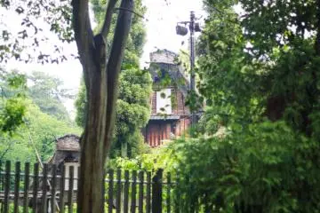 A glimpse of one of the farmhouses inside the museum