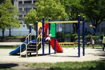 Kids having fun at the playground