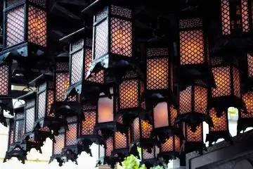 Lanterns hanging on the temple