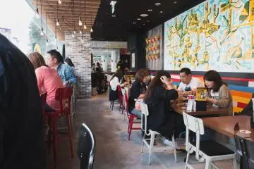 This restaurant can seat many many people