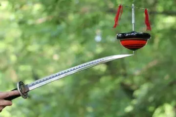 Spinning Top on tip of Sword 