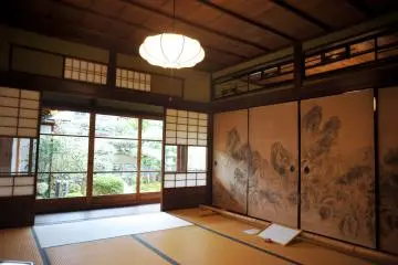 The sitting room with a view of the garden